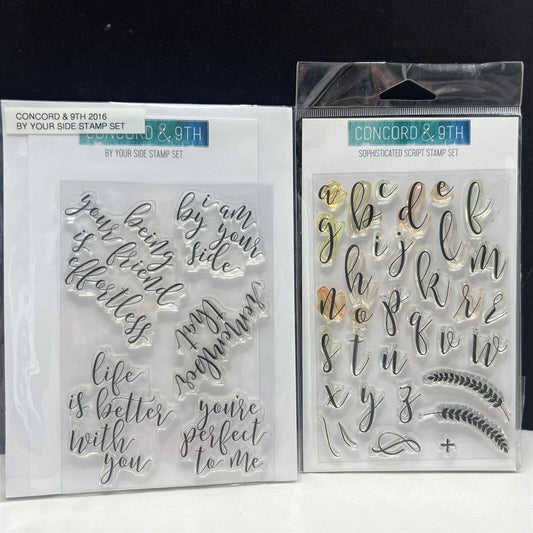 Concord & 9th BY YOUR SIDE Sophisticated Script Greetings Alphabet Rubber Stamps