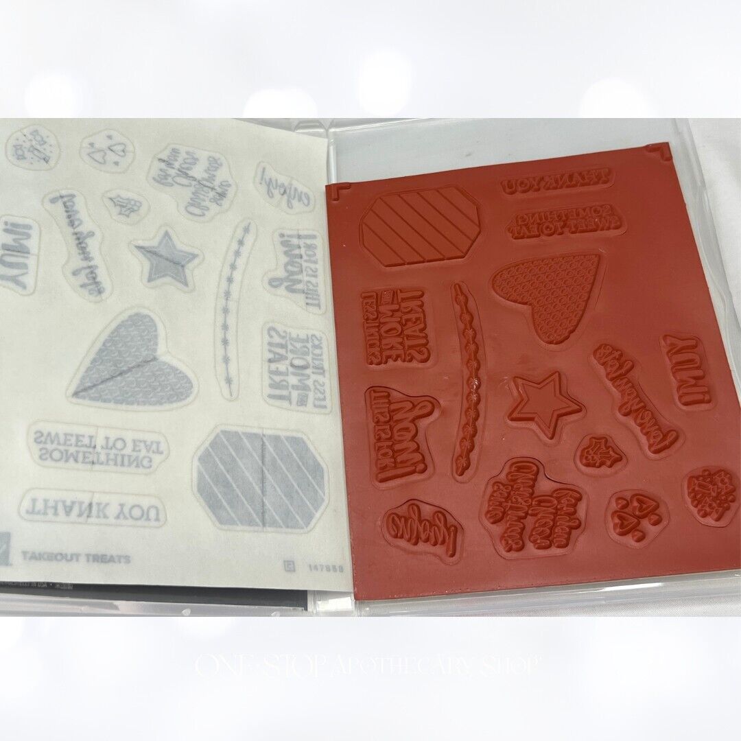 Stampin Up TAKEOUT TREATS Candy Favor Rubber Stamps