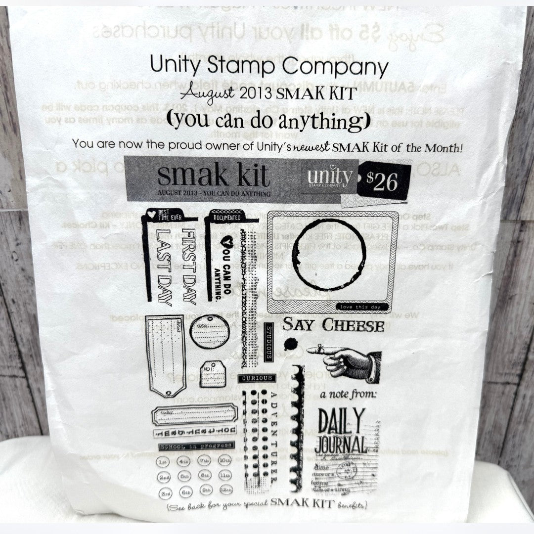 Unity Stamps YOU CAN DO ANYTHING Mixed Media Planner Journal Rubber Stamps