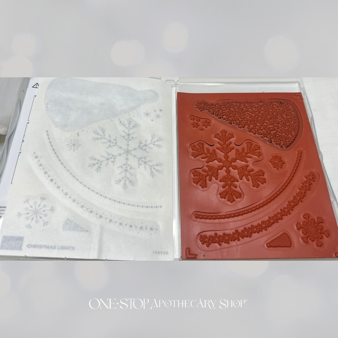 Stampin Up CHRISTMAS LIGHTS Tree Holiday Rubber Stamps Dies