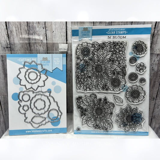 La-La Land Crafts IN BLOOM Flowers Floral 6x8 Rubber Stamps Dies