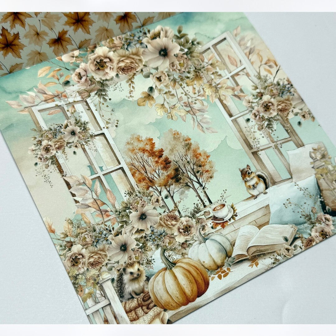 Mintay AUTUMN SPLENDOR Fall Critters Paper Cardstock 6x8 6x6 Lot of 4