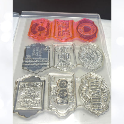 Stampin Up TAGS TAGS TAGS Trio Halloween Christmas Valentines Rubber Stamps Dies