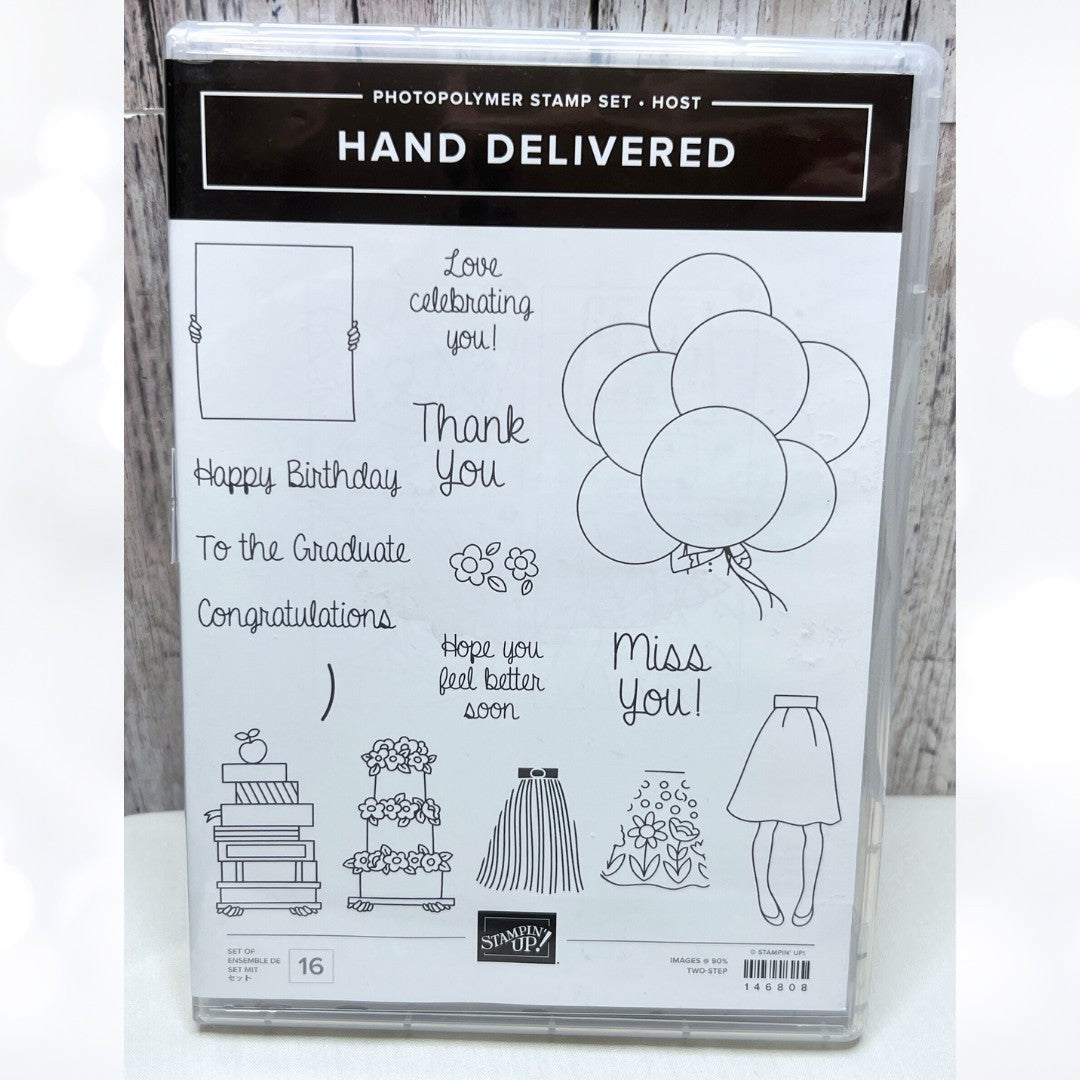 Stampin Up HAND DELIVERED Birthday Graduation Balloons Rubber Stamps