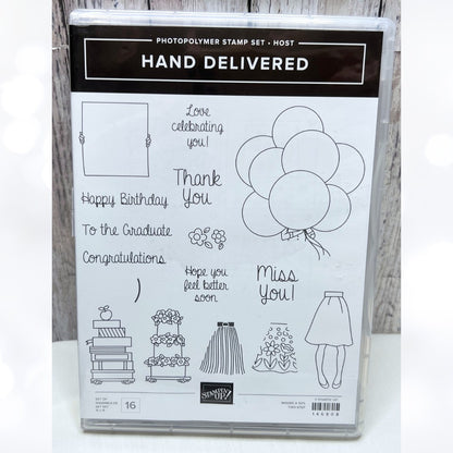 Stampin Up HAND DELIVERED Birthday Graduation Balloons Rubber Stamps