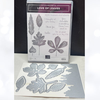 Stampin Up LOVE OF LEAVES Leaf Fall Autumn Rubber Stamps Dies