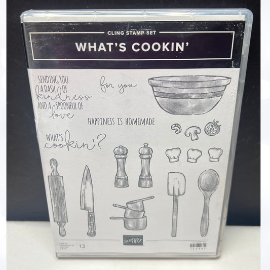 Stampin Up WHAT'S COOKIN Kitchen Baking Rubber Stamps
