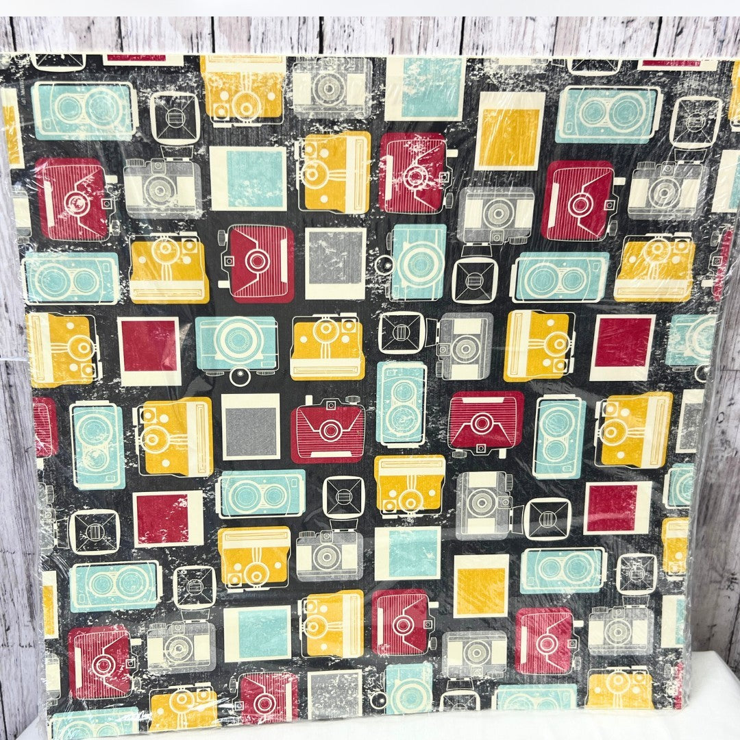 Stampin Up FLASHBACK Camera Photo DSP 12x12 Cardstock Paper 10 Sheets