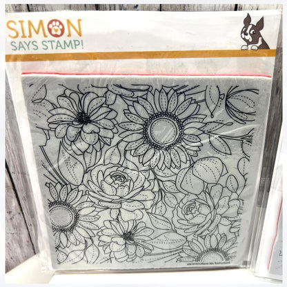 Simon Says Stamp ALL LEAVES Floral Mix 6x6 Fall Autumn Background Rubber Stamps