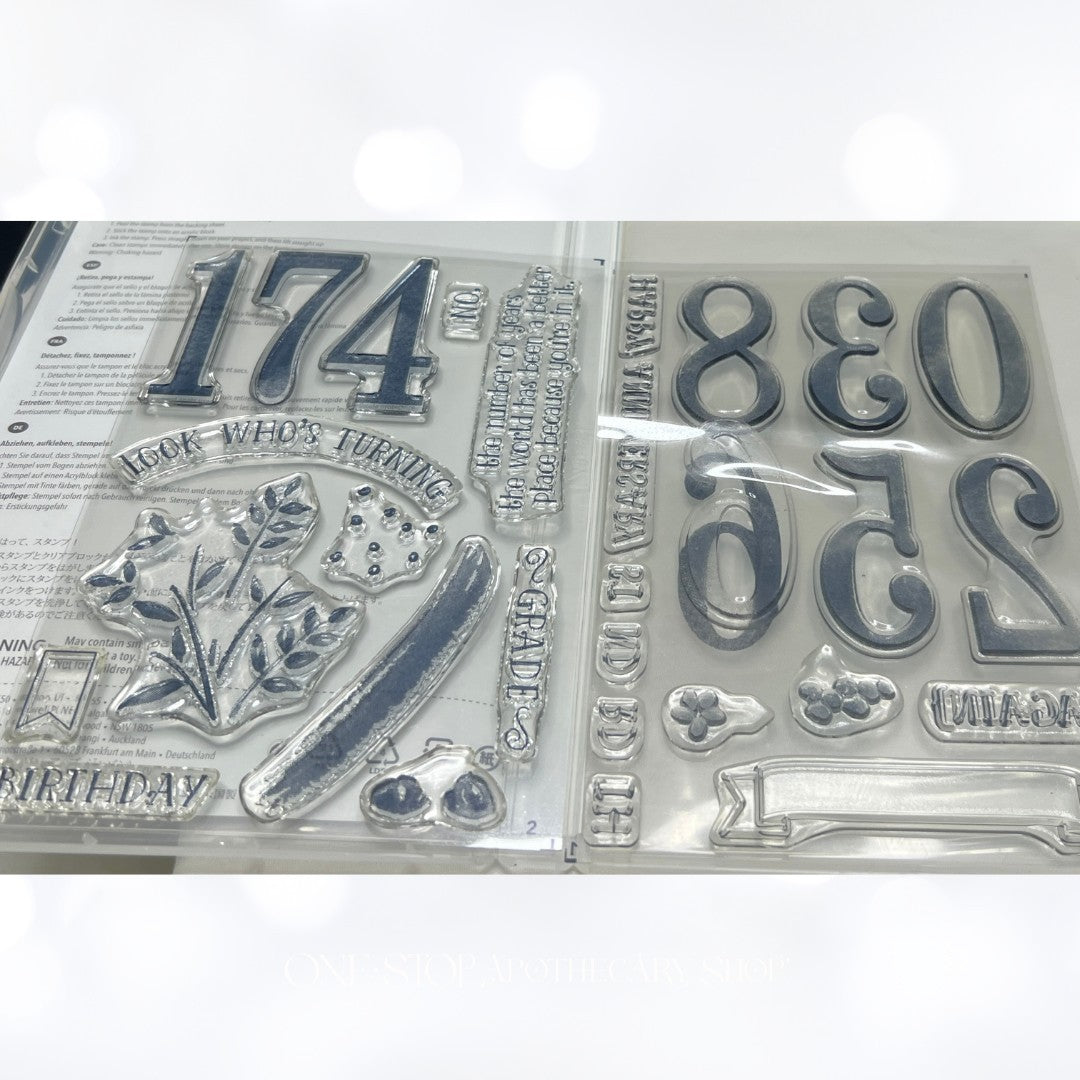 Stampin Up NUMBER OF YEARS Birthday Anniversary School Rubber Stamps