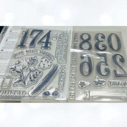 Stampin Up NUMBER OF YEARS Birthday Anniversary School Rubber Stamps