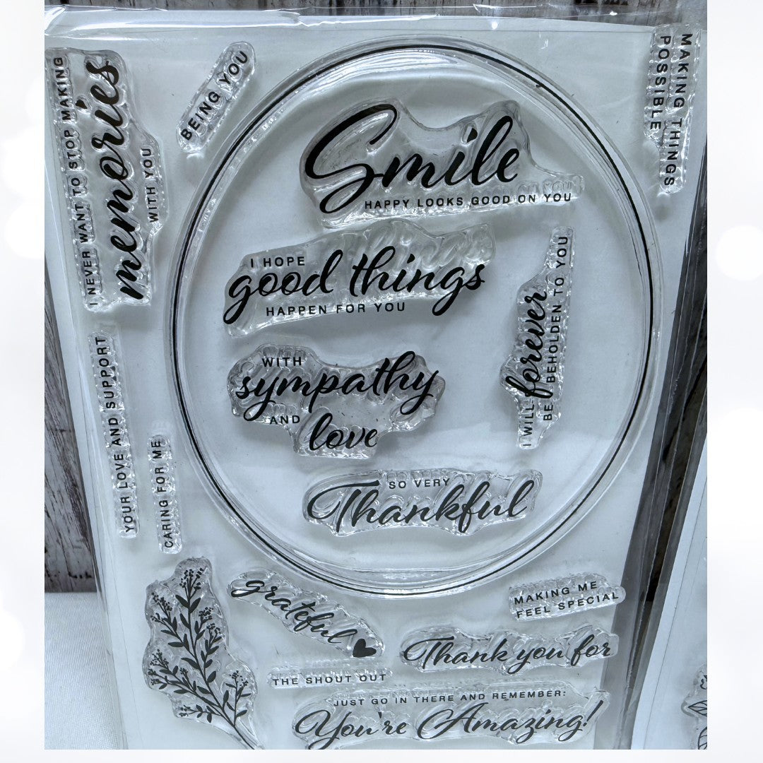 Pinkfresh Studio LEAFY DECOR Oval Foliage Wreath Rubber Stamps