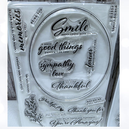 Pinkfresh Studio LEAFY DECOR Oval Foliage Wreath Rubber Stamps