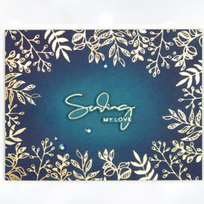 Spellbinders ORGANIC FOLIAGE Diamond Floral Frame Glimmer Hot Foil Plates Set 