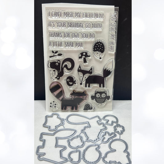 My Favorite Things FRIENDLY FOREST Fall Critters Autumn Rubber Stamps Dies