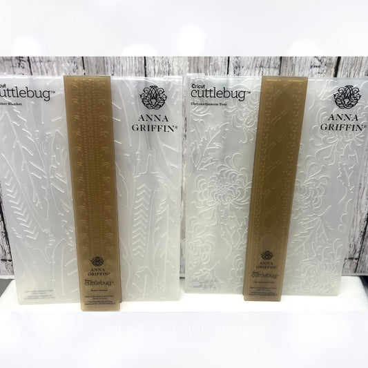 Anna Griffin FEATHER BLANKET Chrysanthemum Toss 5x7 Embossing Folders