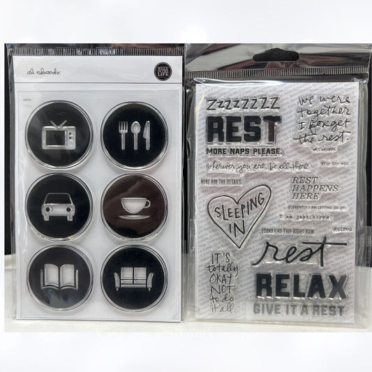 Ali Edwards REST Planner Journal 4x6 Rubber Stamps