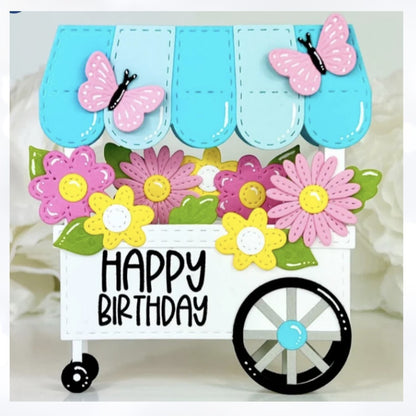 Pink & Main FLOWER CART POP-UP 3D Dies