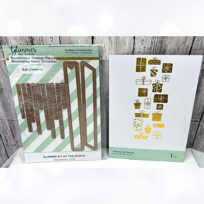 Spellbinders CHRISTMAS GLIMMER Sentiments Gifts Hot Foil Plates Lot of 3