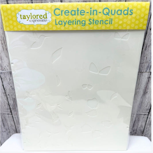 Taylored Expressions Create In Quads FLIT & FLUTTER Layering Stencils