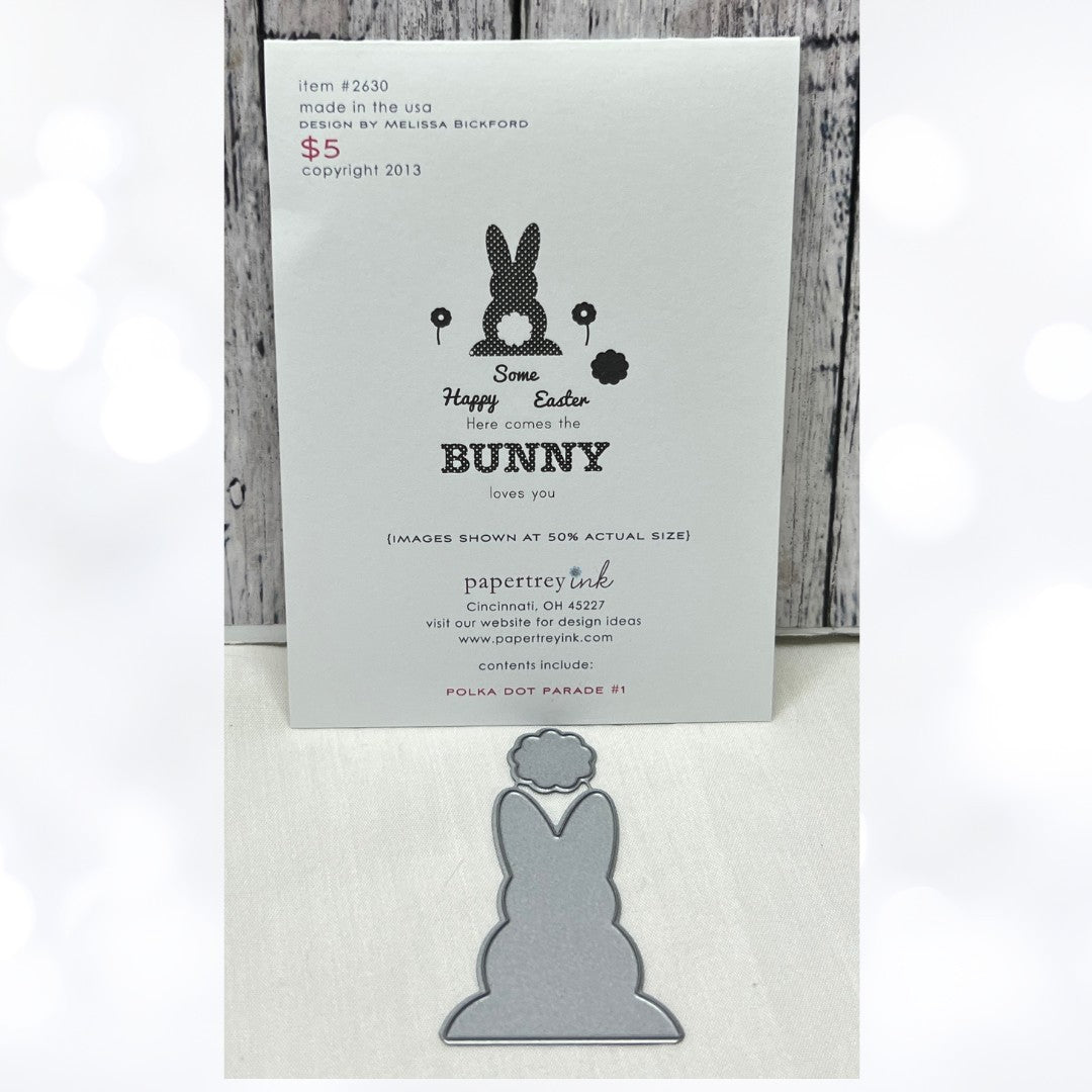 Papertrey Ink POLKA DOT PARADE Easter Bunny Rubber Stamps Dies