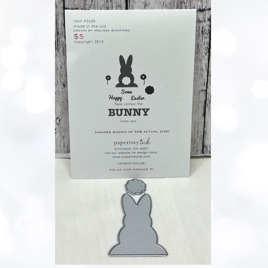 Papertrey Ink POLKA DOT PARADE Easter Bunny Rubber Stamps Dies