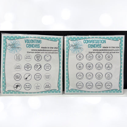 Jaded Blossom VALENTINE CANDIES Candy Hearts Favor Treat Rubber Stamps