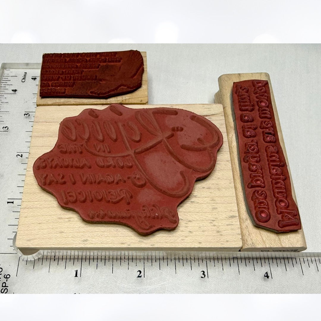 Wordsworth REJOICE Religious Mountains Bible Journaling Rubber Stamps Set of 4