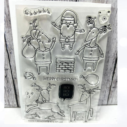 Wplus9 SANTA'S REINDEER W Plus 9 Christmas Rubber Stamps Dies