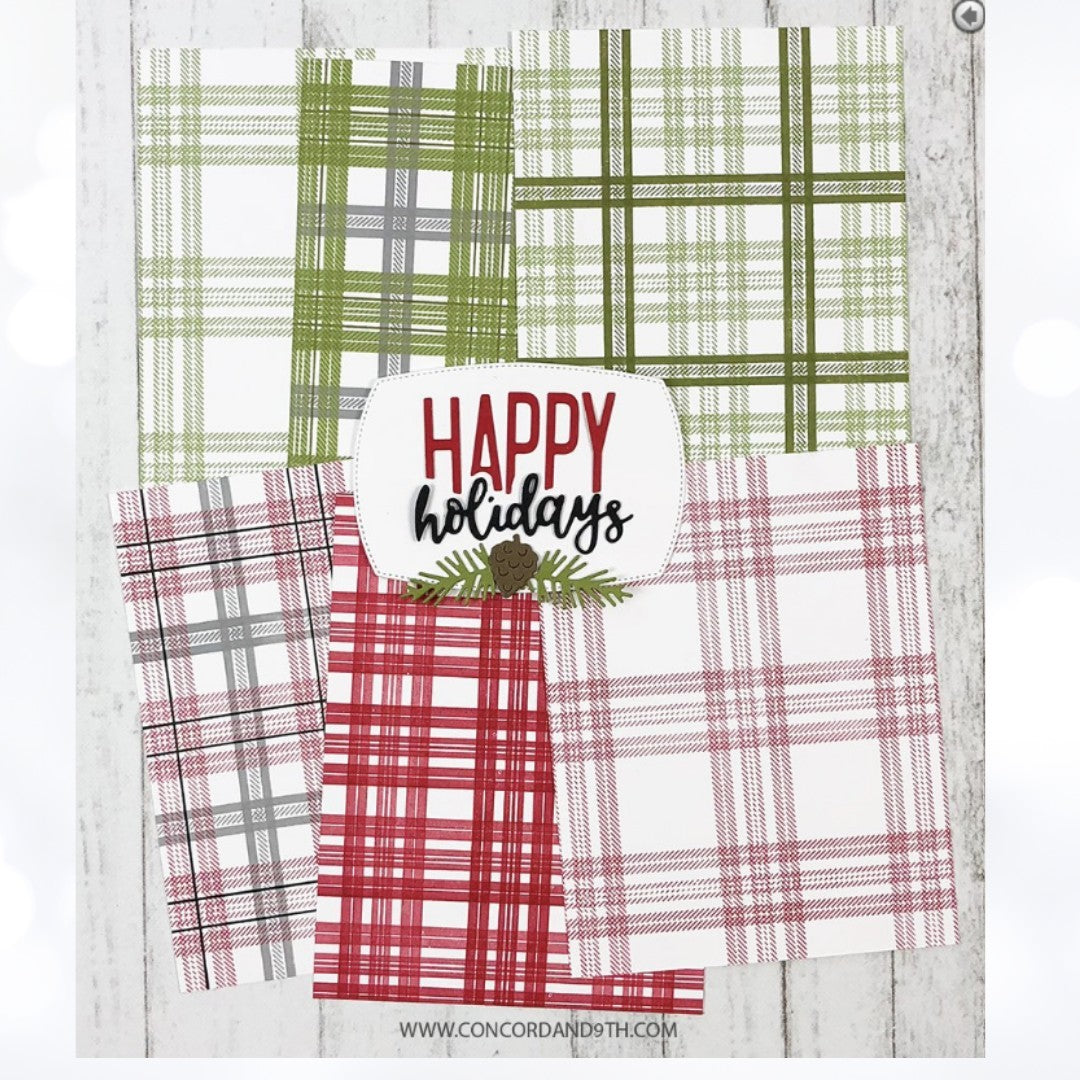 Concord & 9th HAPPY PLAIDS Best Banners Rubber Stamps