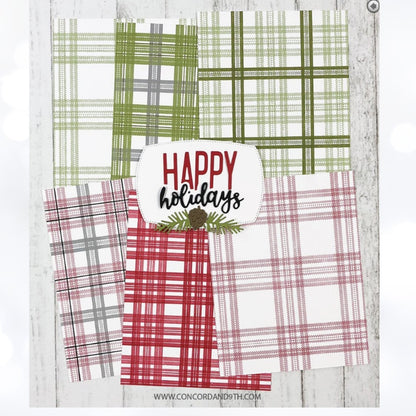 Concord & 9th HAPPY PLAIDS Best Banners Rubber Stamps