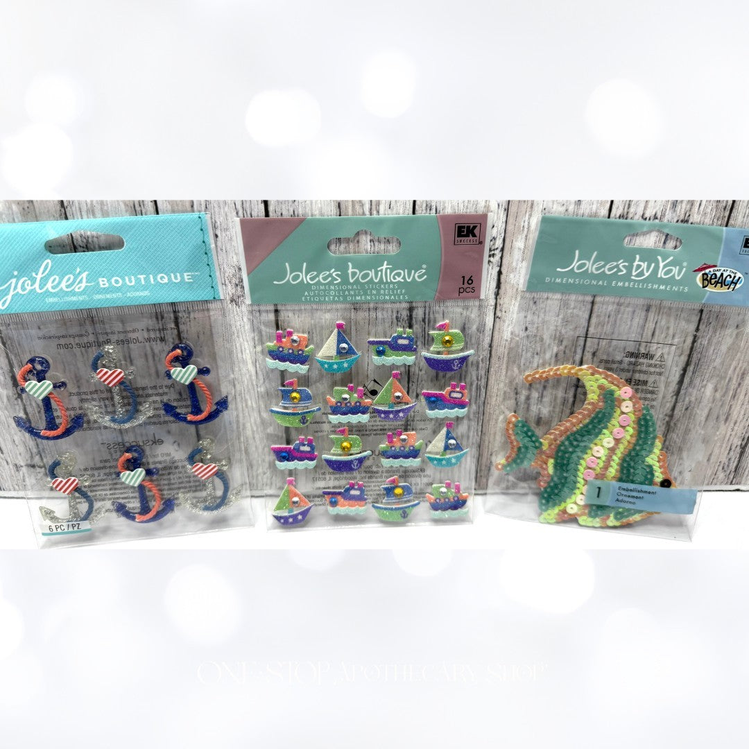 Jolee's Boutique NAUTICAL Fish Sea Ocean Crafting 3D Stickers Lot of 11
