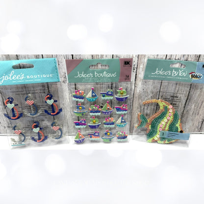 Jolee's Boutique NAUTICAL Fish Sea Ocean Crafting 3D Stickers Lot of 11