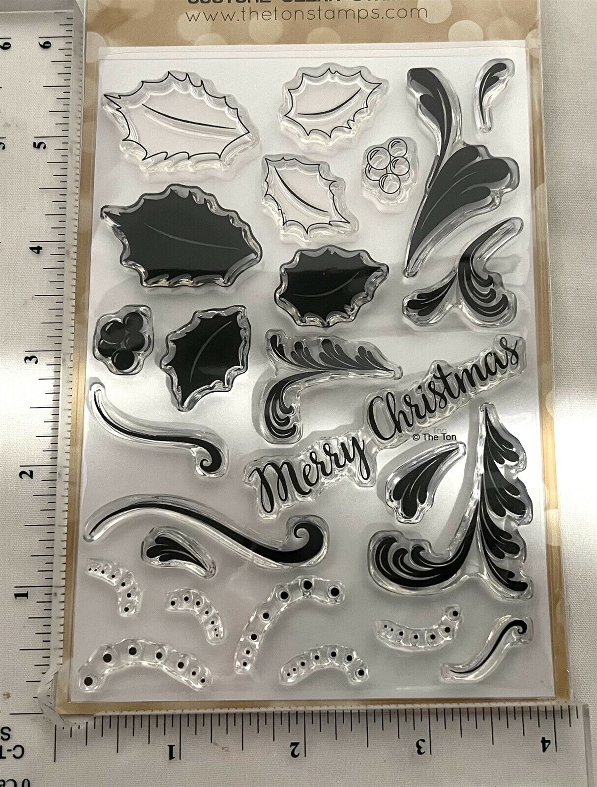 The Ton HOLLY LEAVES Christmas Holiday Rubber Stamps Set