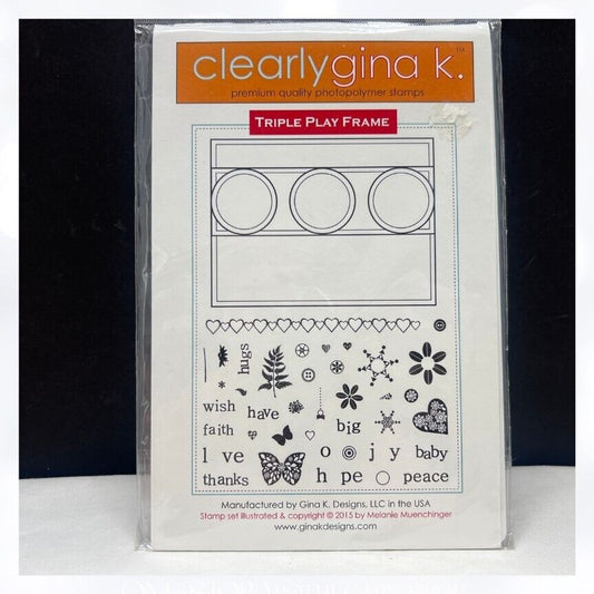 Gina K TRIPLE PLAY FRAME 6x8 Rubber Stamps Set