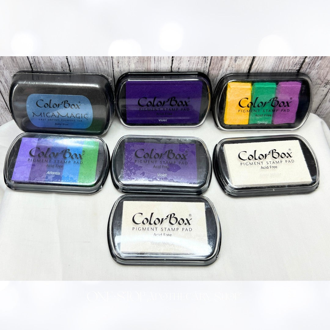 Color Box PIGMENT INK PADS Mica Magic Lot of 7