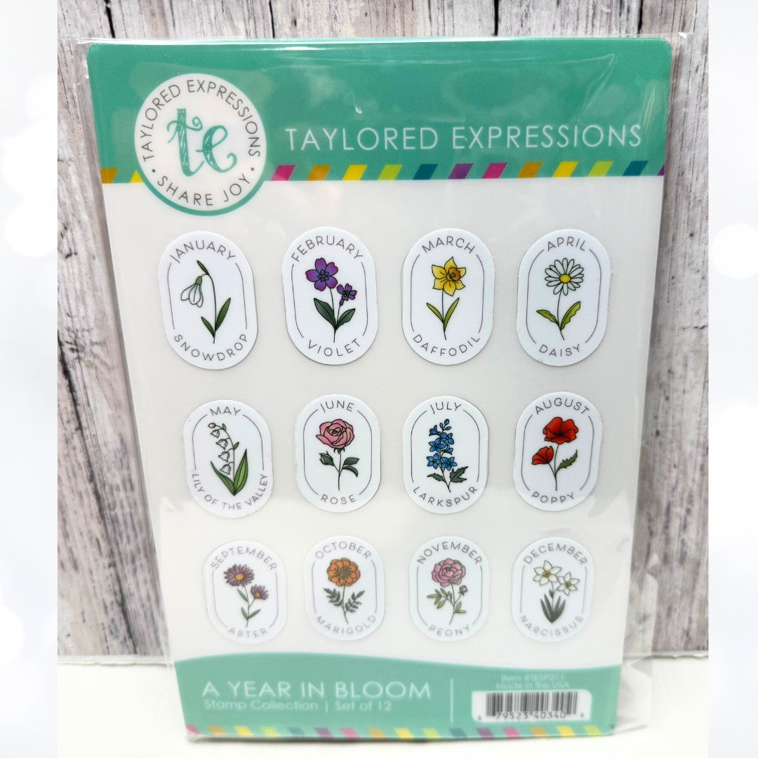 Taylored Expressions A YEAR IN BLOOM Floral Flowers Rubber Stamps Rare