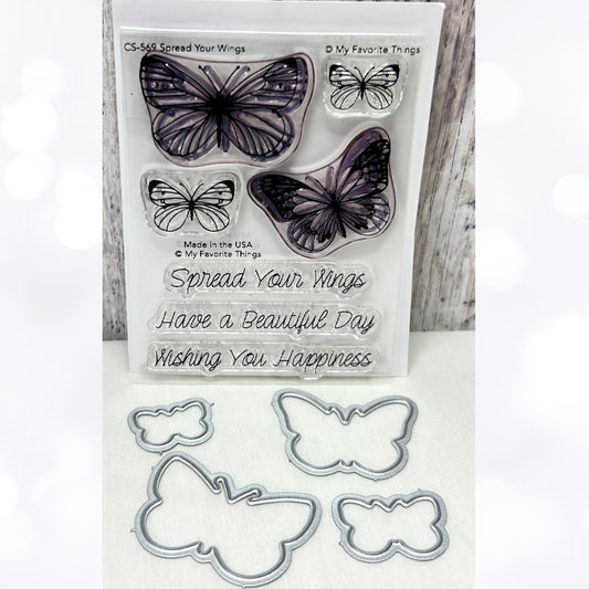 My Favorite Things SPREAD YOUR WINGS Butterfly Butterflies Rubber Stamps Dies