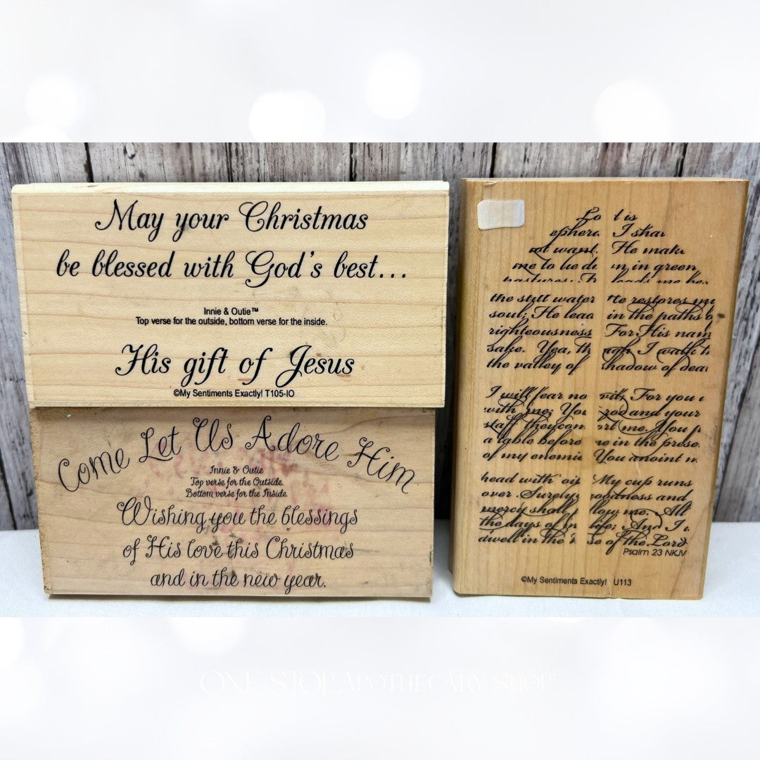 My Sentiments Exactly PSALM 23 Christmas Greetings Religious Rubber Stamps