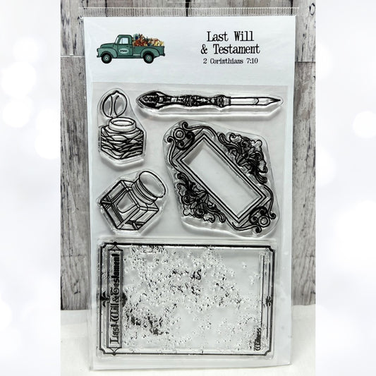By the Well 4 God LAST WILL & TESTAMENT Antique Bible Journaling Rubber Stamps