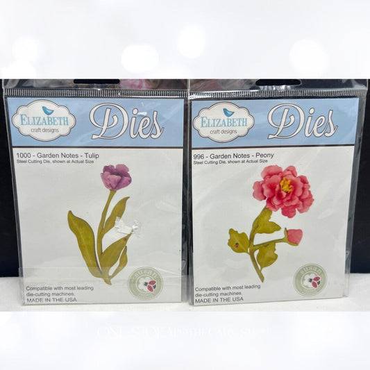 Elizabeth Craft GARDEN NOTES Susan Flowers Floral Tulip Peony Dies