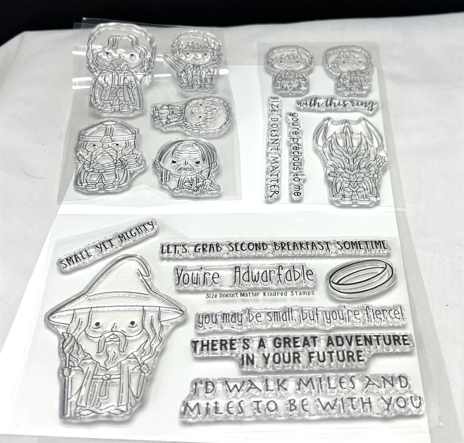 Kindred Stamps LORD OF THE RINGS Size Doesn't Matter Rubber Stamps Rare