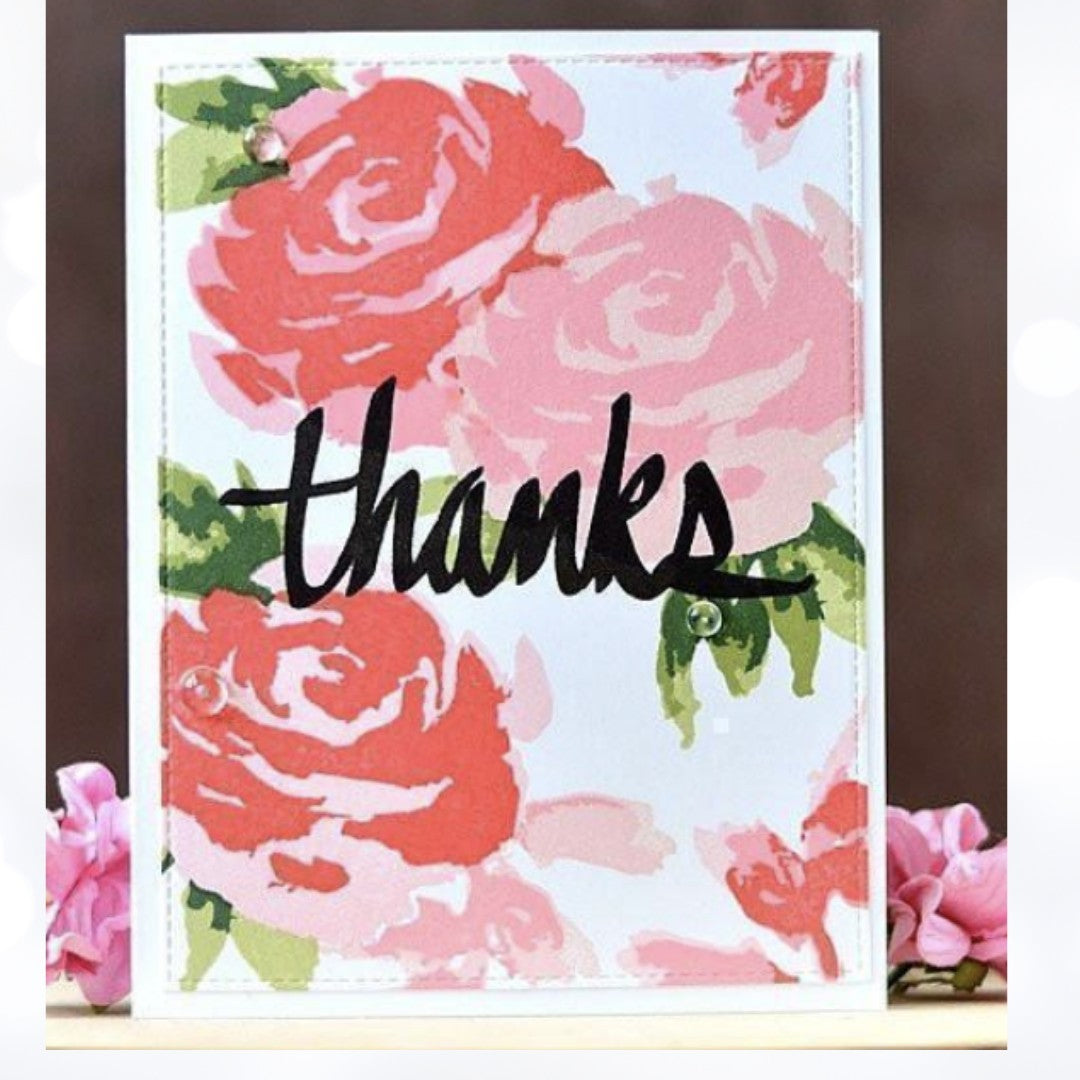 Altenew PAINTED ROSES Flowers Floral 6x8 Rubber Stamps Dies