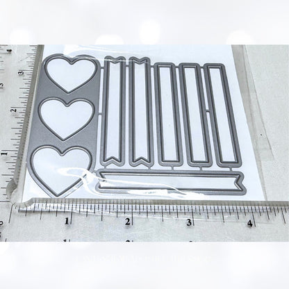 My Favorite Things HEARTS Valentines Day Balloons Shaker Windows Dies