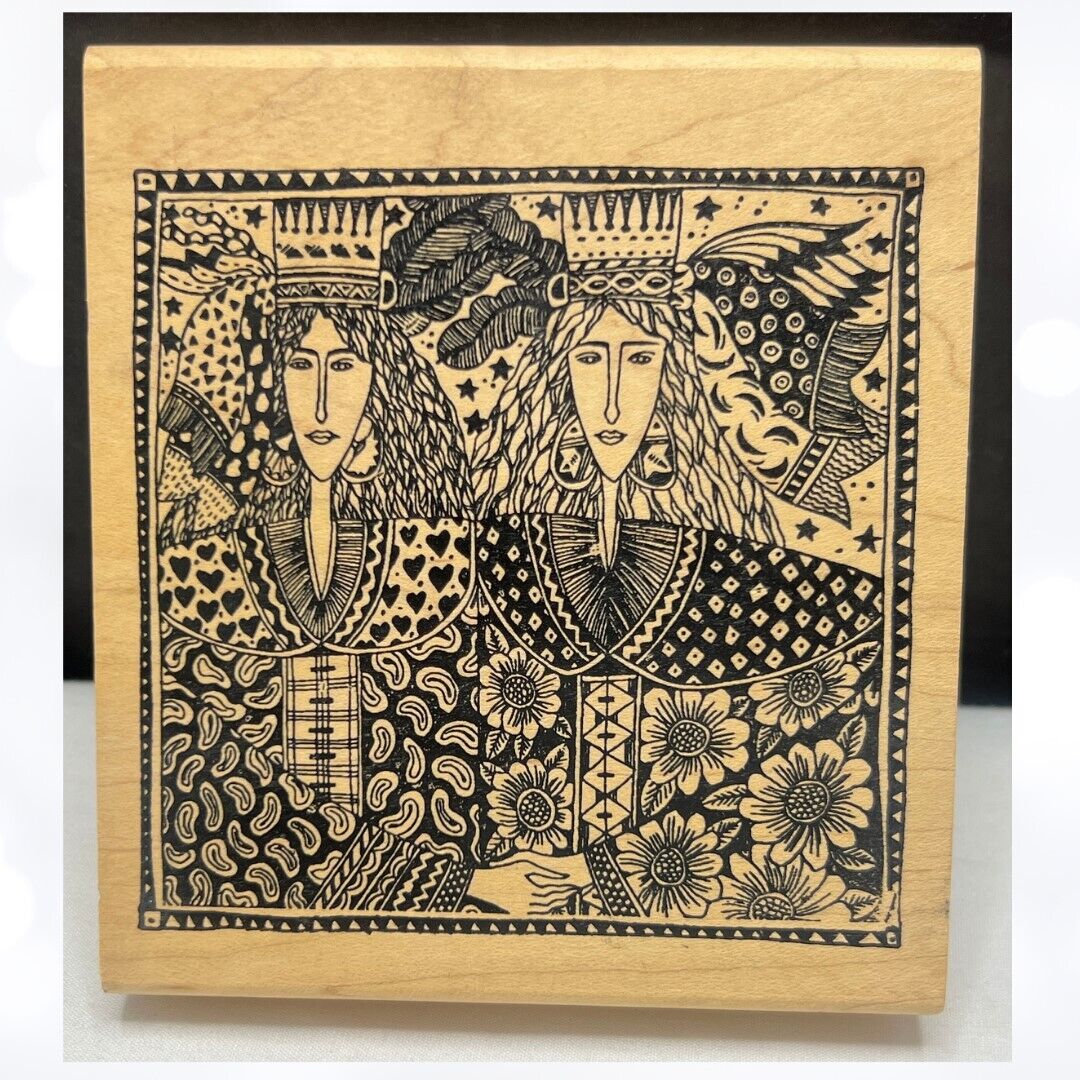 American Art Stamps BEST FRIENDS Marsha Mccarthy Mixed Media Rubber Stamp