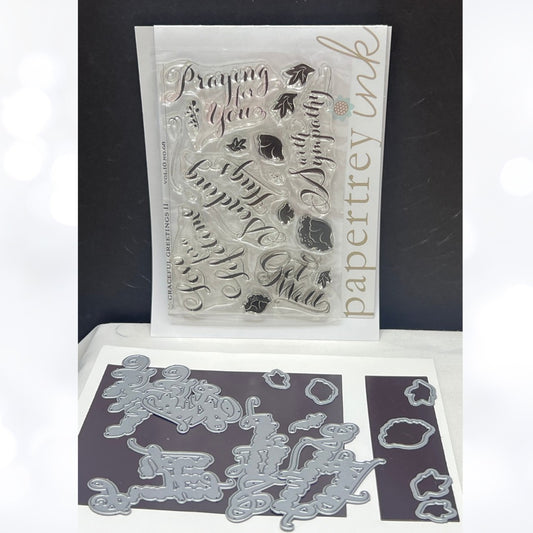 Papertrey Ink GRACEFUL GREETINGS II Sentiments Greetings Rubber Stamps Dies