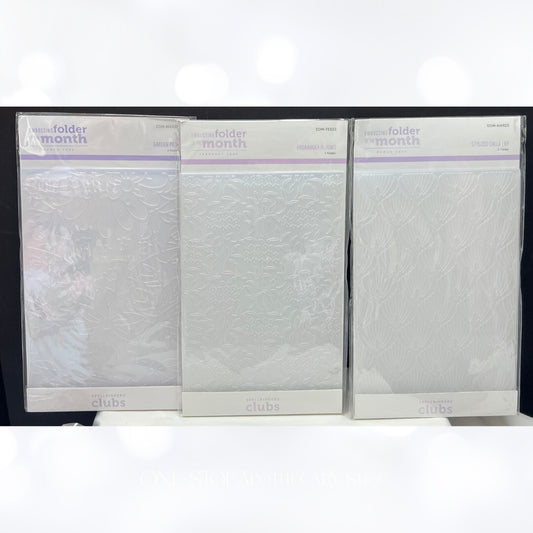 Spellbinders EMBOSSING FOLDERS OF THE MONTH Hydrangea Garden Lot of 3