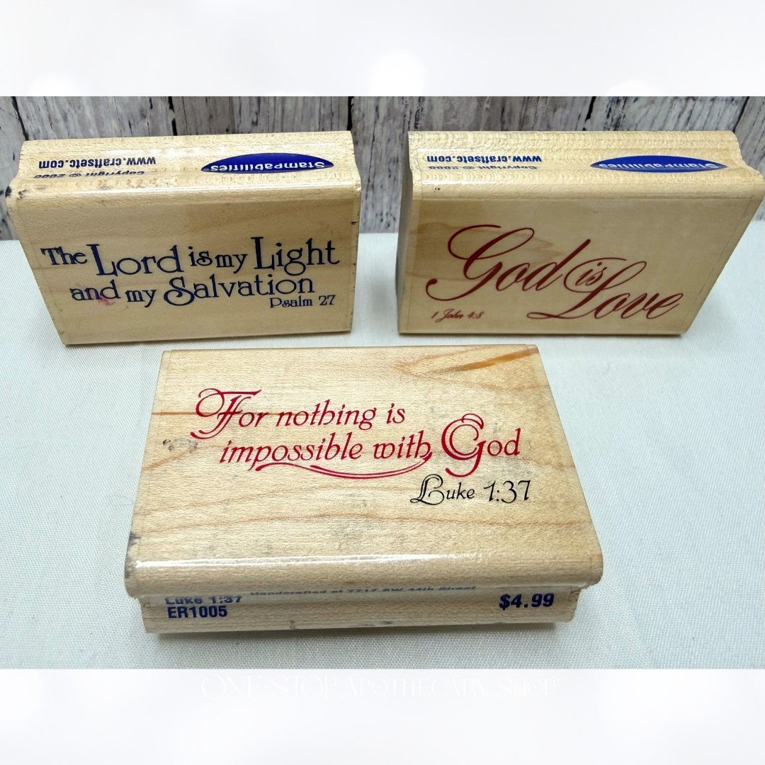 Stampabilities RELIGIOUS Sayings Bible Journaling Rubber Stamps Lot of 8