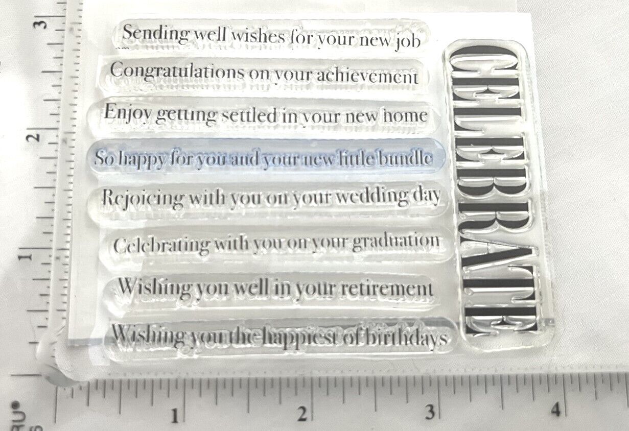 Papertrey Ink CELEBRATIONS Wedding Graduation Birthday Rubber Stamps Die