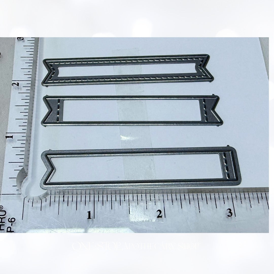 My Favorite Things STITCHED SENTIMENT STRIPS Slanted Dies Lot of 3